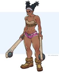 abs athletic athletic_female bare_midriff busty capcom club_(weapon) cuauhololli female female_focus female_only hourglass_figure lily_hawk native_american native_american_female navel street_fighter street_fighter_6 tagme wallace_pires wide_hips