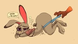 big_ass bra clothing disembodied_hand dragging fur furry judy_hopps nick_wilde panties purple_eyes rabbit rabbit_ears rabbit_humanoid removing_clothing removing_panties sixsidesofmyhead sleeping small_breasts woken_up zootopia