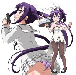 animal_ears female gochuumon_wa_usagi_desu_ka? gun handgun highres ki_(adotadot) panties pantyshot rabbit_ears school_uniform tedeza_rize tedeza_rize's_school_uniform tippy_(gochiusa) underwear weapon