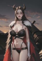 ai_generated beast_pirates beast_pirates_(cosplay) black_hair female female_only high_quality lingerie nico_robin one_piece post-timeskip tiaoppai