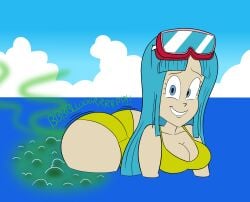 ass big_butt big_fart biggypiggy brap bubbles cute dragon_ball dragon_ball_z fart fart_bubbles fart_fetish farting farts gassy in_water looking_at_viewer maron ocean solo water