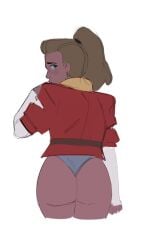 2020s 2023 adora ass back_view biconti big_ass blonde_female blonde_hair blue_eyes bottomless bottomless_female embarrassed human jacket large_ass light-skinned_female light_skin long_hair looking_at_viewer looking_back no_pants ponytail presenting presenting_hindquarters red_jacket she-ra_and_the_princesses_of_power shirt shy simple_background sketch solo solo_female thick_thighs thong white_background white_shirt white_thong