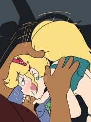 blonde_hair blowjob blowjob_in_car blue_eyes dark-skinned_male dark_skin fellatio grabbing_hair hair_grab holding_head interracial light-skinned_female light_skin looking_at_viewer male_pov money motion_lines oral oral_sex pov prostitution star_butterfly star_vs_the_forces_of_evil sunnie