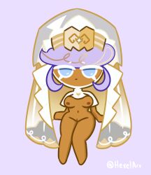 cookie_run cookie_run_kingdom hexelart nude nude_female nun pastry_cookie purple_hair sitting