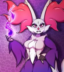 big_breasts breasts delphox female furry mahoxy pokémon_(species) pokemon