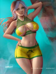 1girls anna_marie bikini female female_only marvel marvel_comics rogue_(x-men) shurakrgt solo thong whale_tail x-men