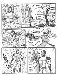 ballbusting castration cbt comic crying defeated female fighting male metroid nintendo ocigart samus_aran tagme taunting zero_suit zero_suit_samus