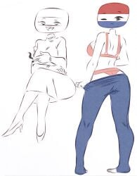 1girls countryhumans countryhumans_girl flawsy netherlands_(countryhumans) pants pants_down repost simple_background white_background