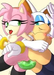 absurd_res accessory amy_rose anthro armwear ass bat big_breasts big_butt big_hands big_nipples bodily_fluids breasts clothing dildo dildo_in_pussy dildo_insertion double_dildo duo elbow_gloves eulipotyphlan female female/female genital_fluids gloves half-closed_eyes handwear headband hedgehog hi_res legwear looking_at_another looking_back looking_pleasured mammal mobian mobian_(species) mobian_bat mobian_hedgehog mostly_nude narrowed_eyes nipples penetration pussy_juice rouge_the_bat sega sex_toy sex_toy_in_pussy sex_toy_insertion simple_background sonic_(series) sonic_the_hedgehog_(series) thesplashmaster thigh_highs vaginal_penetration yuri