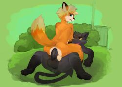 anal anthro black_body canid canine darkkita demon domestic_cat duo felid feline felis fox hi_res horn humanoid male male/male mammal tycloud xyder