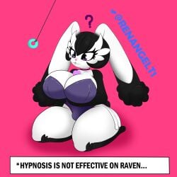 ? big_breasts breasts buckteeth bulge bulge_through_clothing bunny_ears bunnysuit english_text fan_character furry fusion futanari gardevoir hypnosis hypnosis_(pokémon_move) intersex lopunny nintendo pokémon_(species) pokemon pokemon_(species) renangelt1 text