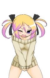 animated panic_party rin_(panic_party) small_breasts sweater twintails uterus x-ray