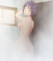 female mahou_sensei_negima! showering small_breasts stitched uq_holder! water yuuki_karin