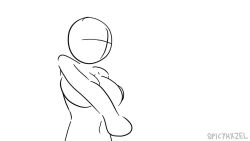 1girls animated bald bare_shoulders belly belly_button big_breasts bouncing_breasts breasts cleavage faceless faceless_female featureless_breasts female female_only huge_breasts human human_only humanoid jiggle large_breasts line_art monochrome mp4 naked navel no_nipples nude nude_female nudity simple_background sketch solo solo_female sound spicyhxzel_(artist) tagme video white_background ych