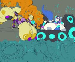 adagio_dazzle anthro anthrofied big_penis breasts duo equestria_girls equid equine female friendship_is_magic furry futanari genitals hasbro highres horn horse huge_breasts imric1251 large_breasts machine mammal microphone my_little_pony orange_hair party penis pony procyonid raccoon robo_adagio robot unicorn vinyl_scratch_(mlp) yellow_body