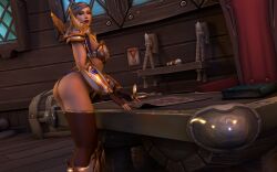 1girls 3d alliance_female ass big_ass blizzard_entertainment green_eyes human human_(world_of_warcraft) human_female ifarazon light-skinned_female light_skin morilane original_character paladin_(warcraft) ponytail skimpy_armor skimpy_clothes solo thigh_highs warcraft white_hair world_of_warcraft