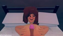 3d animated blush boobjob bouncing_breasts burntspice2 female hands_on_breasts looking_away_from_viewer mp4 naked no_sound nude nude_female oc original_character phoebe_tanner_(character) pov rec_room tagme video