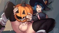 1futa 2021 aqua_(kingdom_hearts) balls big_balls big_breasts big_penis blue_eyes blue_hair bottomless clothed clothing cum cum_in_food cum_inside cum_on_food cumshot dickgirl ejaculation erect_penis erection food food_penetration fucking_pumpkin futa_only futa_sans_pussy futanari halloween horny huge_cock human improvised_sex_toy intersex kingdom_hearts light-skinned_futanari light_skin masturbation one_eye_closed partially_clothed penetration penis pumpkin solo solo_futa stockings taint thick_penis thick_thighs thighs zestysauce