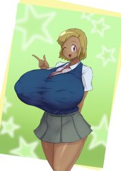 1girls akubishin alternate_body_type alternate_breast_size angol_mois big_breasts blonde_hair breasts busty curvaceous curvy curvy_body curvy_female curvy_figure female huge_breasts keroro_gunsou large_breasts voluptuous