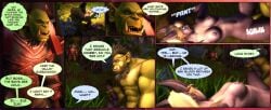 1girls 2014 2boys 3d blizzard_entertainment comic dialogue green_skin grok interspecies lakuu nude_female orc orc_(warcraft) orc_male orced original_character purple_skin rexxcraft sex spread_legs vaginal_penetration vaginal_sex warcraft white_hair world_of_warcraft