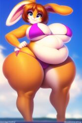 1girls ai_generated anthro ass bedroom_eyes bikini bottom_heavy bra breasts brown_hair bubble_butt bunny_ears bunny_girl bunny_tail chubby fat_ass gakapin giant_ass giant_breasts huge_ass huge_breasts huge_thighs latex novelai orange_body orange_fur original original_artwork panties thick thick_ass thick_thighs thighs voluptuous wide_hips