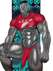 abs big_bulge bulge colossus crop_top drawnpr0n huge_bulge male male_only marvel metallic_body muscles muscular muscular_male pecs penis_outline piotr_rasputin thong x-men