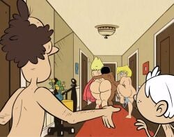 2girls 3boys big_ass blonde_hair clyde_mcbride cuckold dark-skinned_male edit female huge_cock imminent_sex implied_cheating interracial lincoln_loud lori_loud lynn_loud_sr. male mature_female milf multiple_boys multiple_girls panties_down rita_loud straight_hair the_loud_house undressing wappah