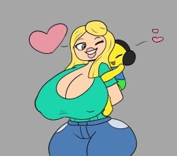 1boy 1girls big_breasts bimblox_(dezmine21) blonde_hair breasts dezmine21 female marty_(dezmine21) original_character roblox robloxian tagme thick_thighs wholesome wide_hips