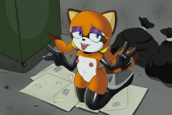 akuzaguy anthro clothing female gloves handwear hi_res latex latex_gloves mammal marine_the_raccoon procyonid raccoon sega solo sonic_(series) sonic_the_hedgehog_(series)