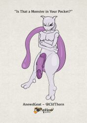 absurd_res anewdgoat angry annoyed anthro balls big_penis circumcised colored flaccid generation_1_pokemon genitals hi_res legendary_pokemon male mewtwo nintendo penis pokemon pokemon_(species) solo tail