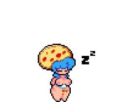 animated axe_ltoots blue_hair breasts pixel_art pizza pizza_girl_(pizzatowermod) transparent_background