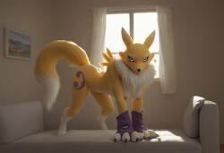 ai_generated anthro anthropomorphic beautiful big_breasts blue_eyes breasts breeding_request digimon digimon_(species) female fluffy_tail fox fox_girl fur furry furry_only impregnation_request in_heat looking_at_viewer posing_for_the_viewer renamon renamon_(digimon) seductive seductive_gaze seductive_look seductive_smile sex_request sexy sexy_body sexy_pose ying_yang_symbol