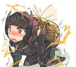 1boy 1girls akantor_(armor) all_fours armor blush brown_eyes brown_hair capcom clothed_sex clothing female female_penetrated femsub feral from_behind helpless hunter_(monster_hunter) insects interspecies jajala male male_penetrating maledom monster monster_hunter monster_hunter_freedom_2 monster_rape neopteron open_mouth paralyzed penetration rape saliva source_request spread_legs straight surprised tear tears vaginal_penetration vespoid wide_eyed year_request zoophilia