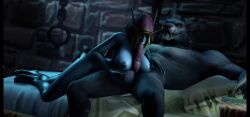 1boy 1girls 3d animated banshee_(warcraft) blowjob canine canine_penis elf elf_ears elf_female elf_girl femsub fur furry interracial interspecies kaminakirei knot oral oral_sex penetration penis slapping_ass slapping_butt source_filmmaker spanking sylvanas_windrunner tagme video worgen