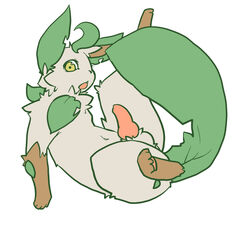 1boy balls eeveelution generation_4_pokemon kosian leafeon male male_only nintendo penis pokemon pokemon_(species) solo tail