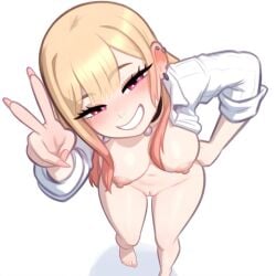ai_generated fluffylewdsai kitagawa_marin looking_at_viewer peace_sign sono_bisque_doll_wa_koi_wo_suru