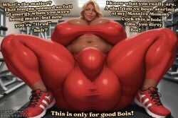 1futa ai_generated blonde_hair boosty boosty_username bulge caption dark_skin dickgirl futanari futornyx huge_breasts intersex large_breasts mature plump shiny_skin solo text thick_thighs twitter_username wide_hips