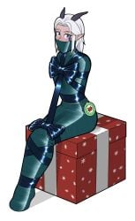 bondage cap christmas_present gag gagged mummification present present_wrap rayla_(the_dragon_prince) tape_bondage tape_gag taped_mouth the_dragon_prince wossarem