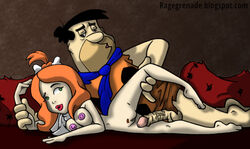 1boy 1boy1girl 1girls arm_grab black_hair bone breasts cheating_husband cheating_wife daughter father father_and_daughter female fred_flintstone green_eyes hanna-barbera human imminent_sex incest leg_grab lipstick looking_back male nipples orange_hair pebbles_flintstone pubic_hair pussy rage_grenade straight tagme the_flintstones the_pebbles_and_bamm-bamm_show