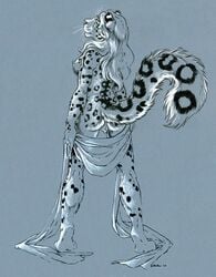 2007 anthro bruton feline female fur furry heather heather_bruton nude pinup pussy snow_leopard tail undressing