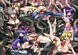 6+girls 6girls barefoot bishoujo_senshi_sailor_moon black_hair blue_eyes blue_hair bow breasts brown_eyes brown_hair capcom character_request clothing consensual_tentacles crossover dizzy_(guilty_gear) group_rape guilty_gear hotaru_tomoe jpeg_artifacts kagero_deception kagero_deception_2 large_breasts long_hair maetaku magical_girl mega_man multiple_boys multiple_girls nakoruru nanase_(street_fighter) open_mouth panties purple_eyes purple_hair rachel_(trapt) rape red_eyes ribbon roll sailor_saturn samurai_shodown short_hair skirt snk stockings street_fighter street_fighter_ex tear tecmo tentacle thighhighs torn_clothes wings