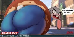 back_view big_ass big_breasts big_butt big_thighs big_titties breasts bunny bunny_ears bunny_girl bunny_tail clothing curvaceous curvaceous_female curvaceous_figure curvy curvy_figure curvy_hips female fragomatesh furry furry_female furry_only gray_fur judy_hopps zootopia zootopia_2