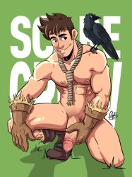 boner crouching crow english_text erect_penis erection halloween hard_on lad male male_only muscles muscular muscular_male noose penis_hold pietro_(velgaty) precum precum_drip scarecrow spread_legs twitter_user_oc uncut veiny_penis velgaty