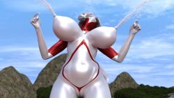 3d lactation large_breasts ultraman_(franchise) ultrawoman yoidore