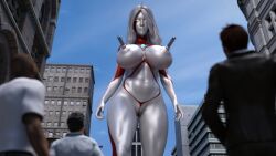 3d large_breasts nipple_insertion nipple_penetration ultraman_(franchise) ultrawoman yoidore