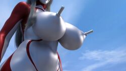 3d breasts female large_breasts nipple_insertion nipple_penetration ultraman_(franchise) ultrawoman