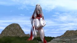 3d lactation large_breasts ultraman_(franchise) ultrawoman yoidore