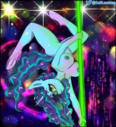 anthro bronie caliluminos dancing equid equine exhibitionism female g5 genitals hasbro horn horse invalid_tag mammal misty_brightdawn_(mlp) my_little_pony pole pole_dancing pony pussy solo