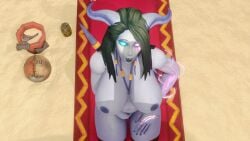 1girls 3d blizzard_entertainment draenei huge_breasts kneeling morilymory mory original_character penis_shadow purple_skin warcraft world_of_warcraft