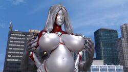 3d large_breasts pregnant pregnant_female ultraman_(franchise) ultrawoman yoidore